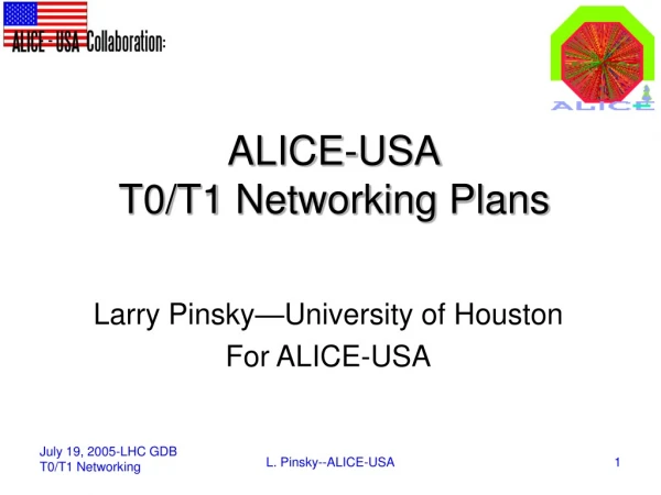 ALICE-USA T0/T1 Networking Plans