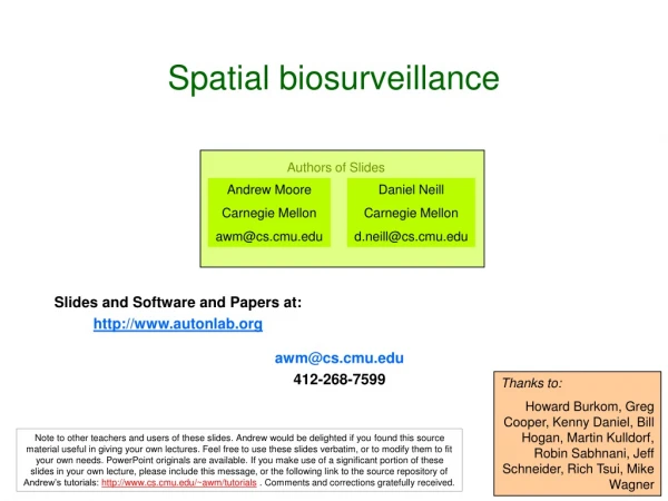 Spatial biosurveillance