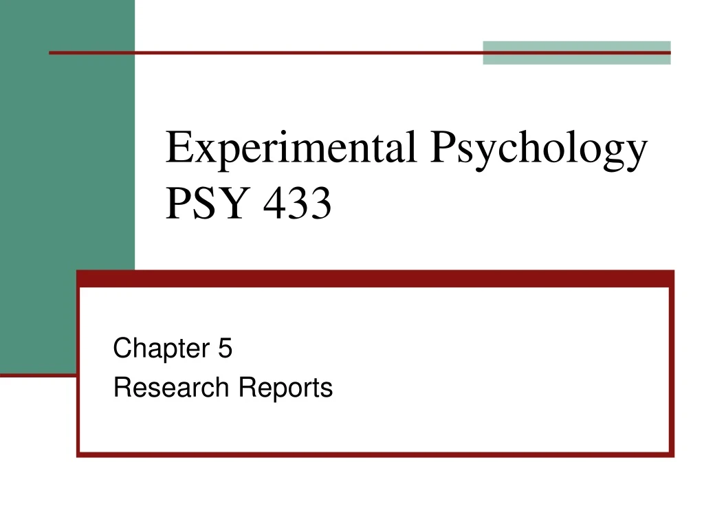 experimental psychology psy 433