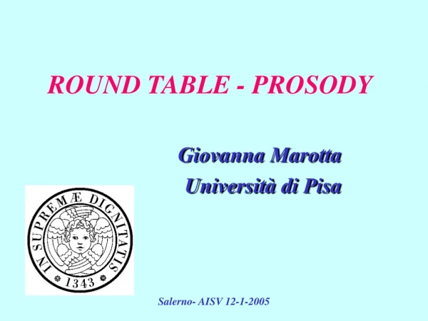 ROUND TABLE - PROSODY