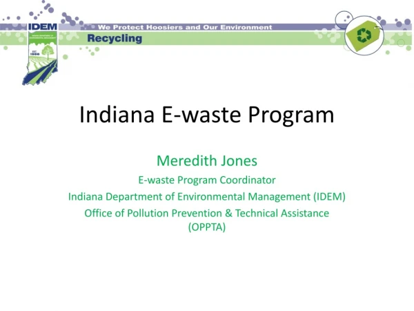 Indiana E-waste Program