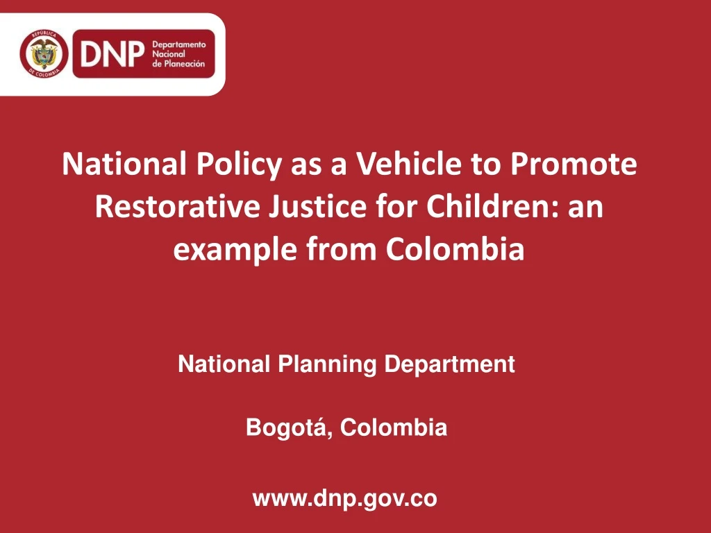 national policy as a vehicle to promote