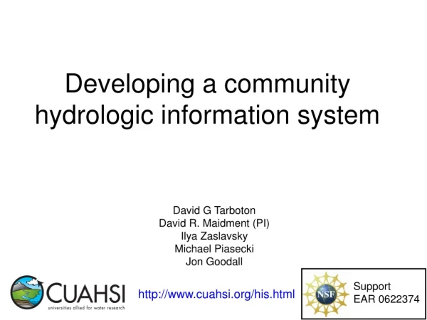 Developing a community hydrologic information system