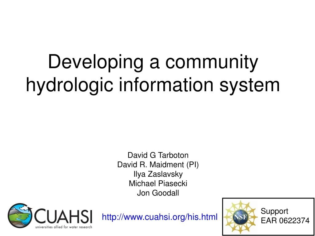 developing a community hydrologic information system