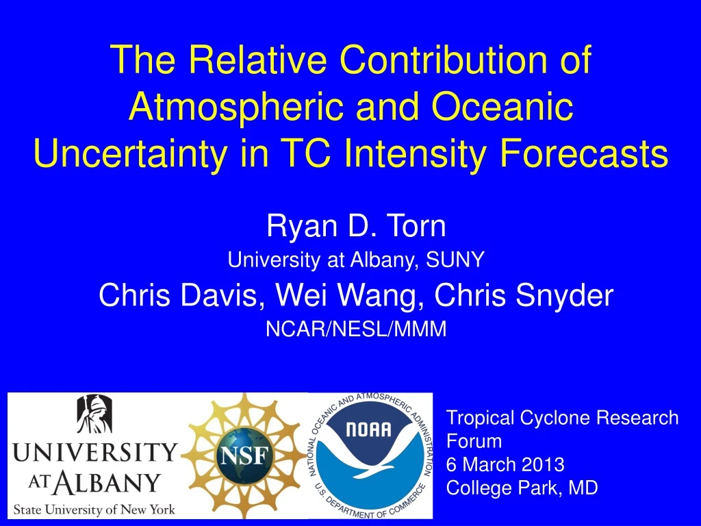 the relative contribution of atmospheric and oceanic uncertainty in tc intensity forecasts