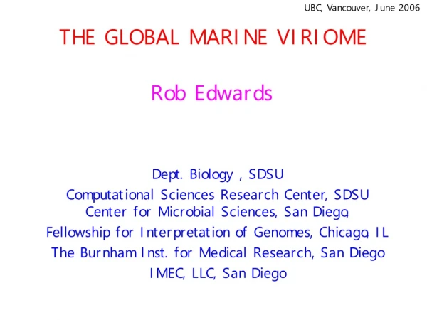 THE GLOBAL MARINE VIRIOME