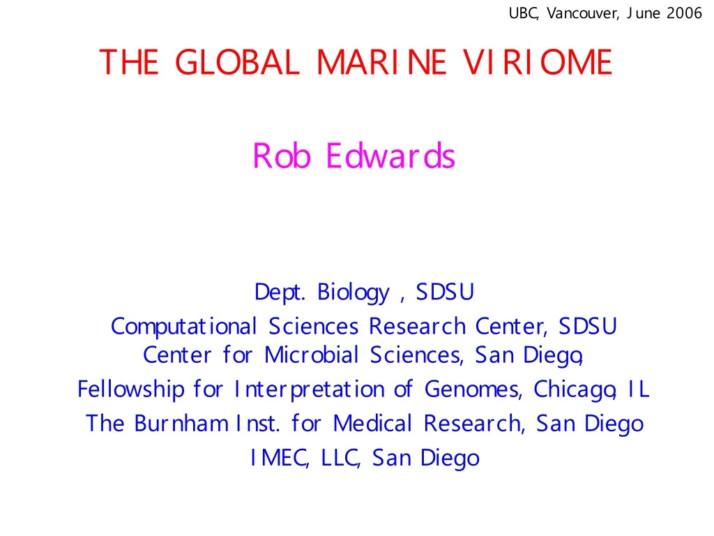 the global marine viriome