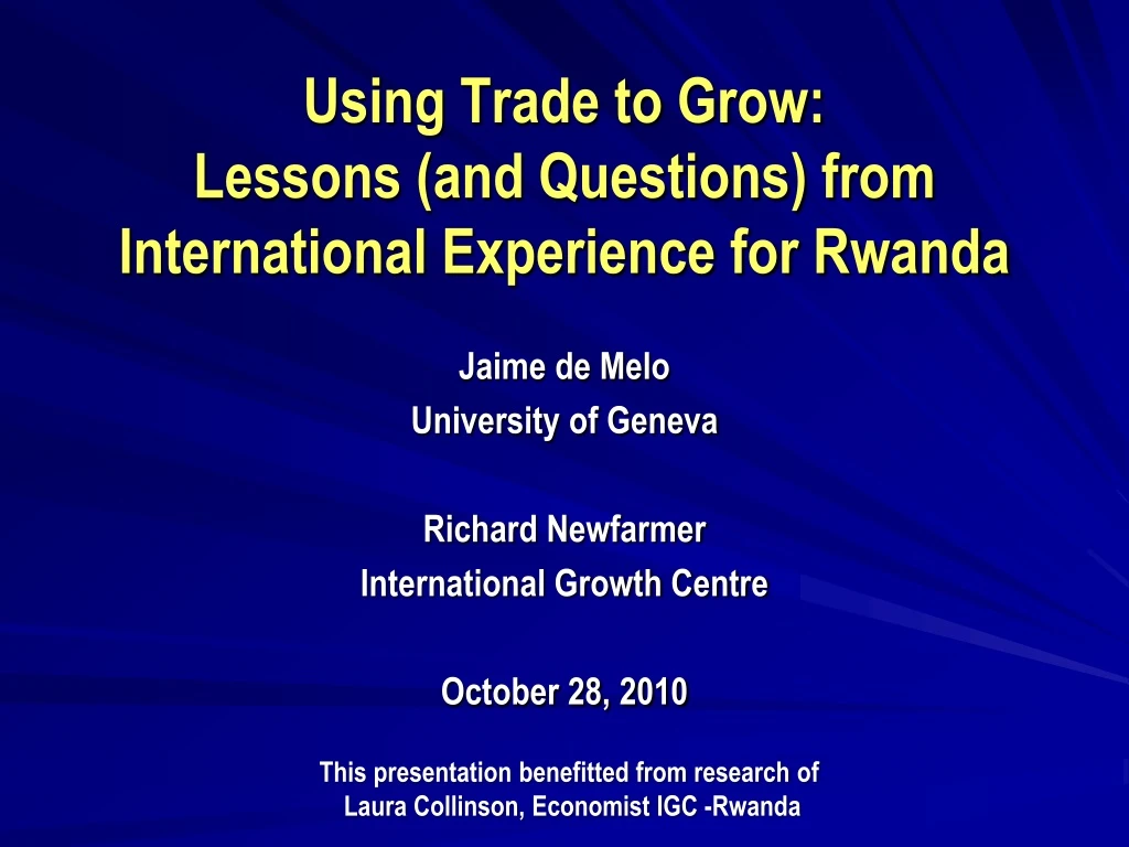 using trade to grow lessons and questions from international experience for rwanda