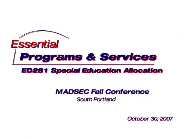 Programs &amp; Services  ED281 Special Education Allocation