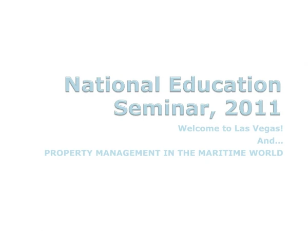 National Education Seminar, 2011