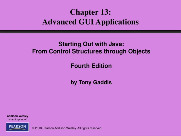 Chapter 13: Advanced GUI Applications