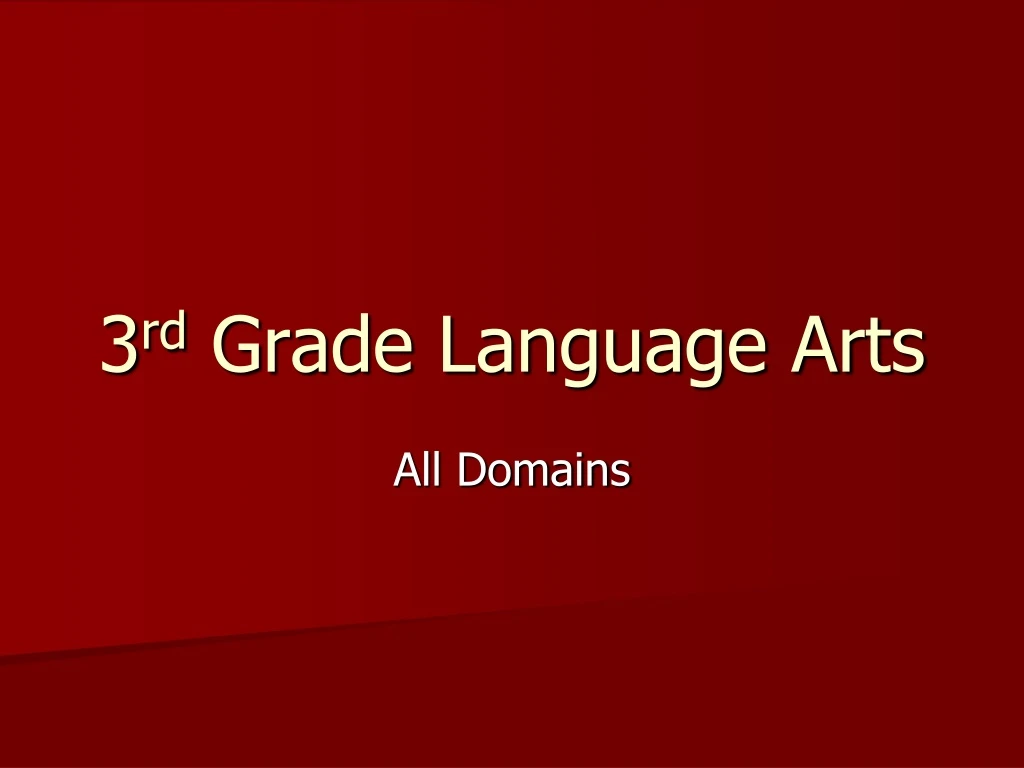 3 rd grade language arts