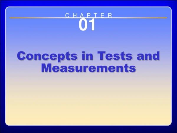 Concepts in Tests and Measurements
