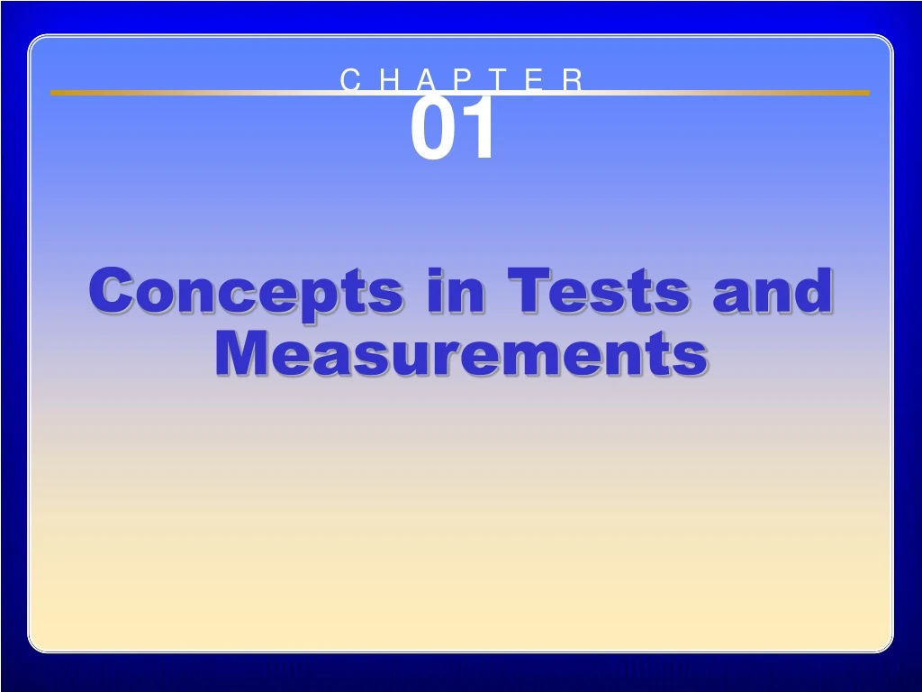 concepts in tests and measurements