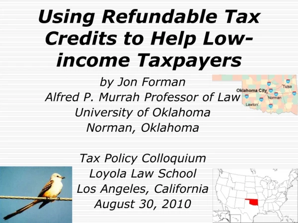 Using Refundable Tax Credits to Help Low-income Taxpayers