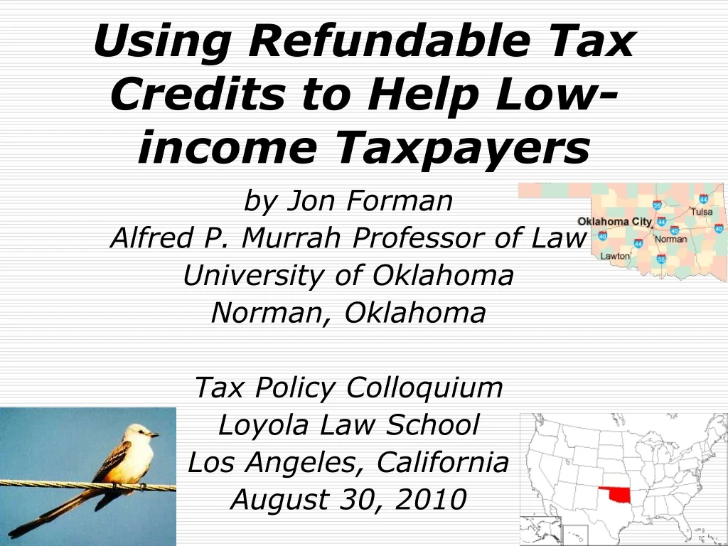 using refundable tax credits to help low income taxpayers