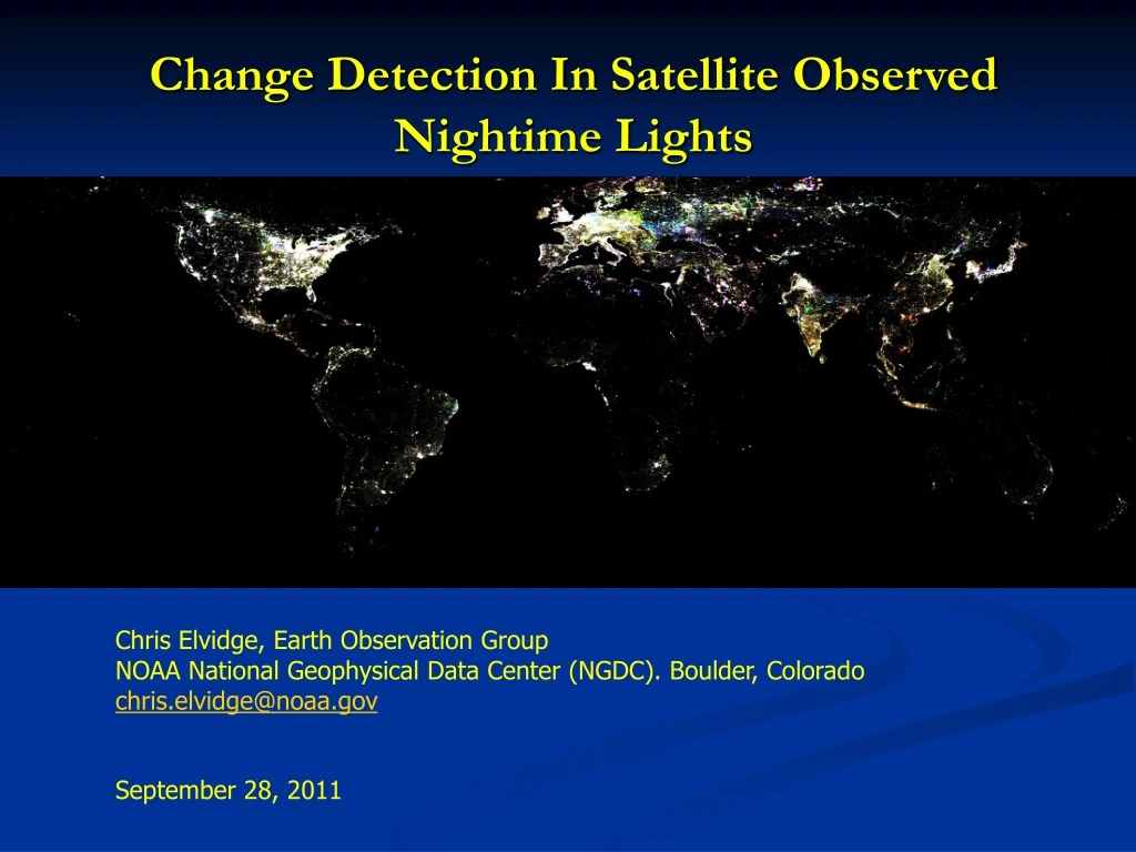 change detection in satellite observed nightime