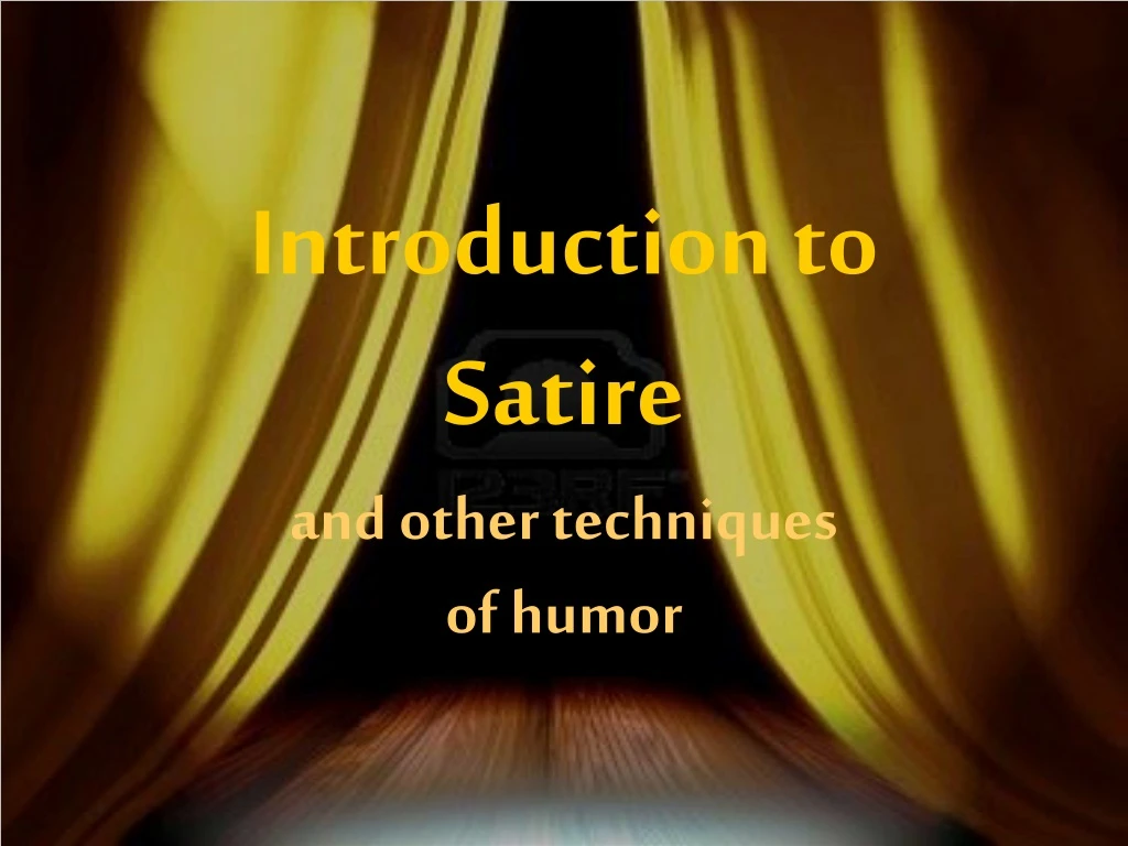 introduction to satire and other techniques of humor