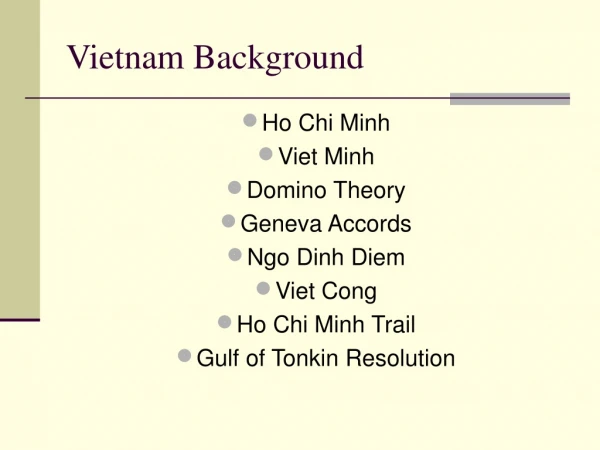 Vietnam Background