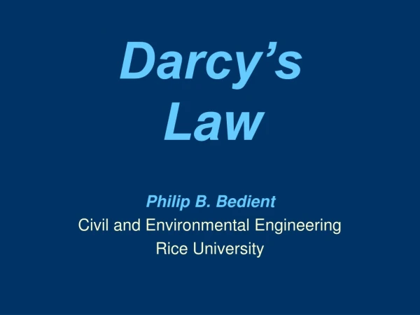 Darcy’s  Law