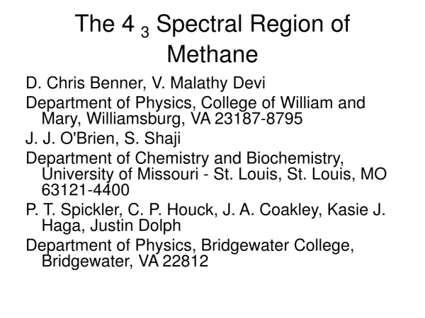 The 4  3  Spectral Region of Methane