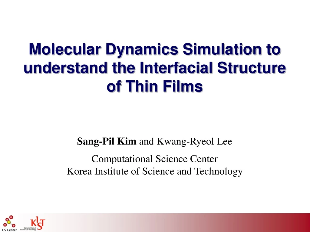 molecular dynamics simulation to understand