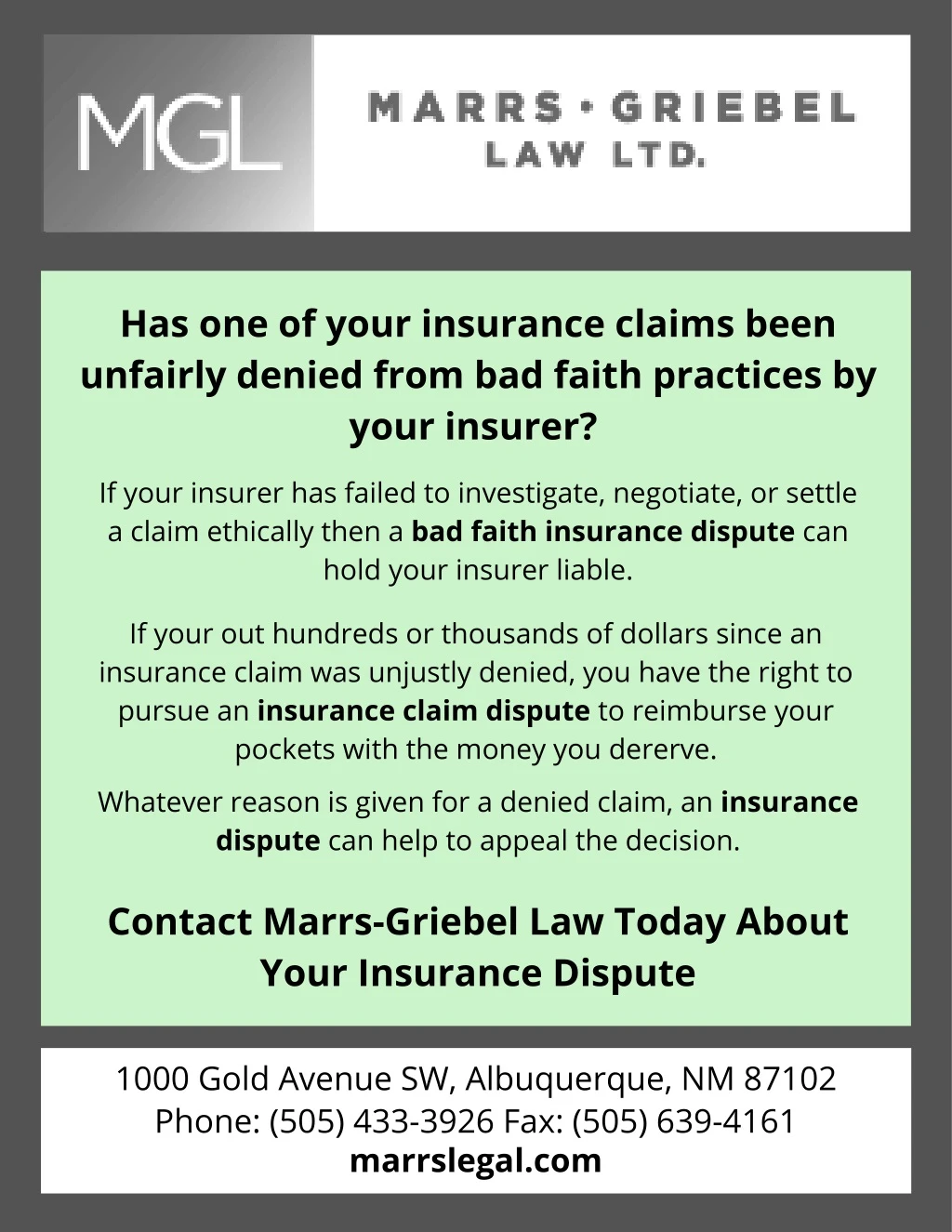 has one of your insurance claims been unfairly