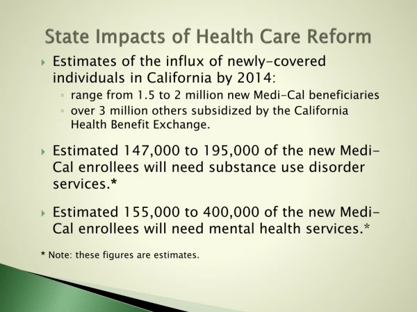 State Impacts of Health Care Reform