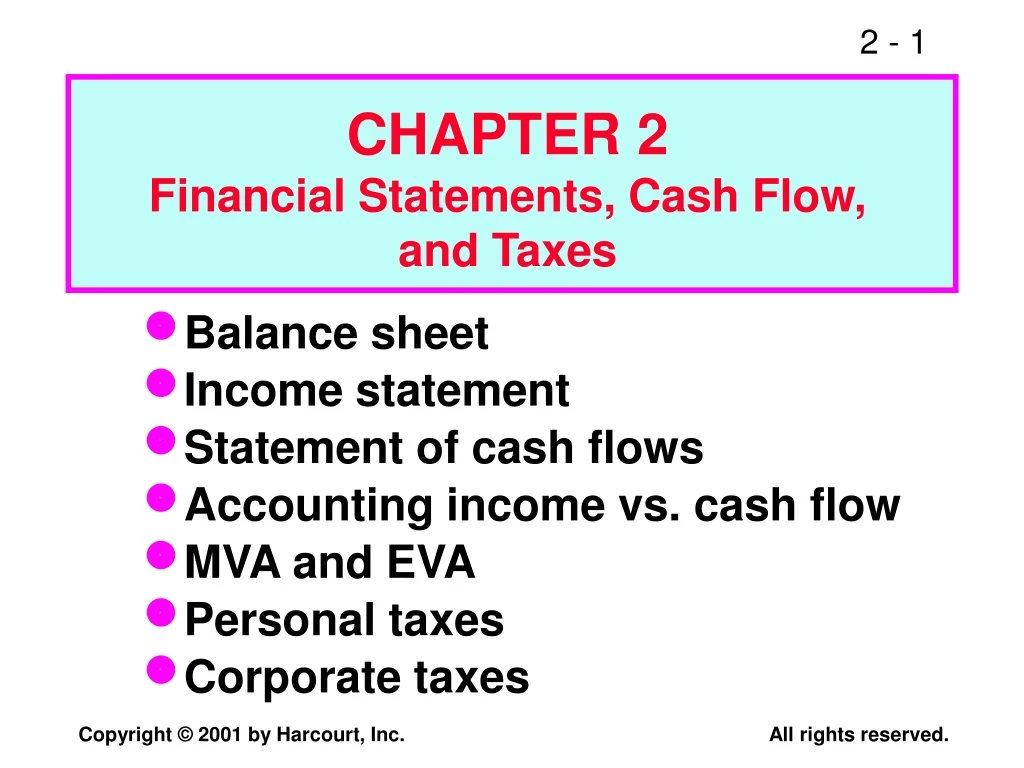 chapter 2 financial statements cash flow and taxes