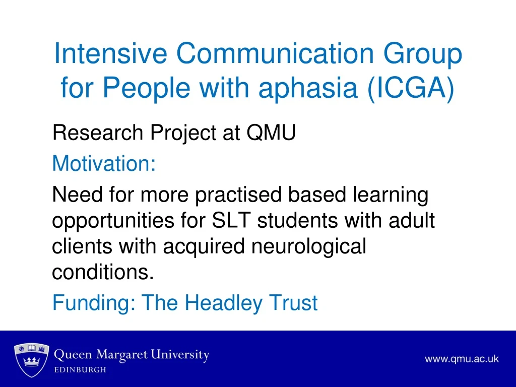 intensive communication group for people with aphasia icga