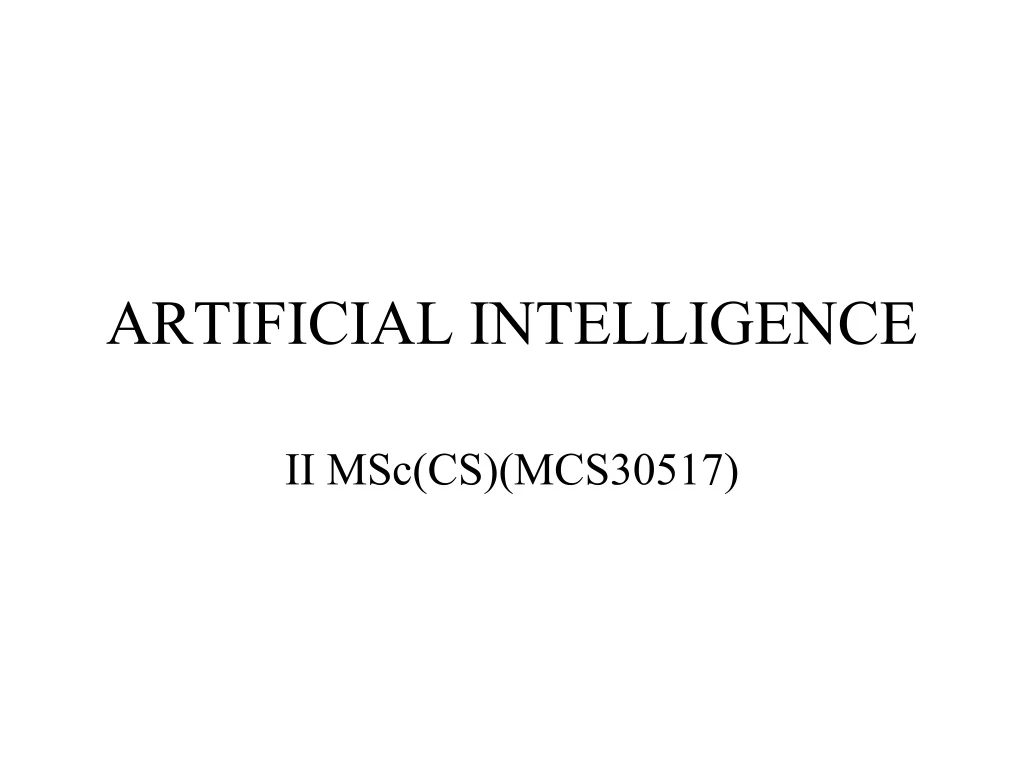 artificial intelligence