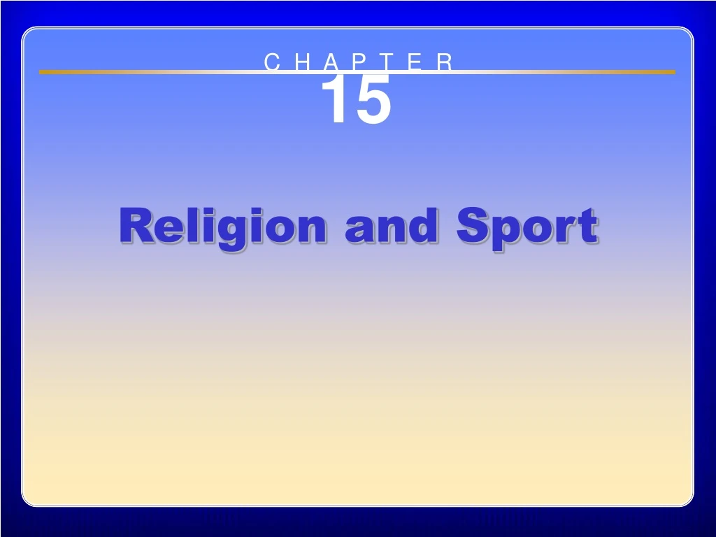 chapter 15 religion and sport