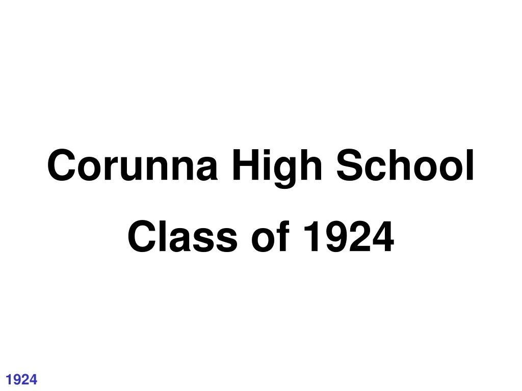 corunna high school class of 1924