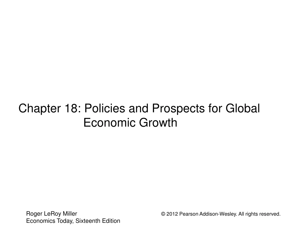 chapter 18 policies and prospects for global economic growth