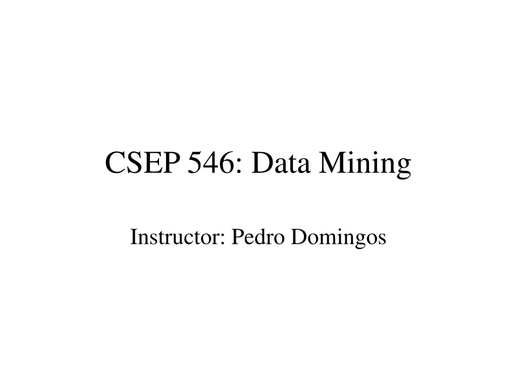 csep 546 data mining