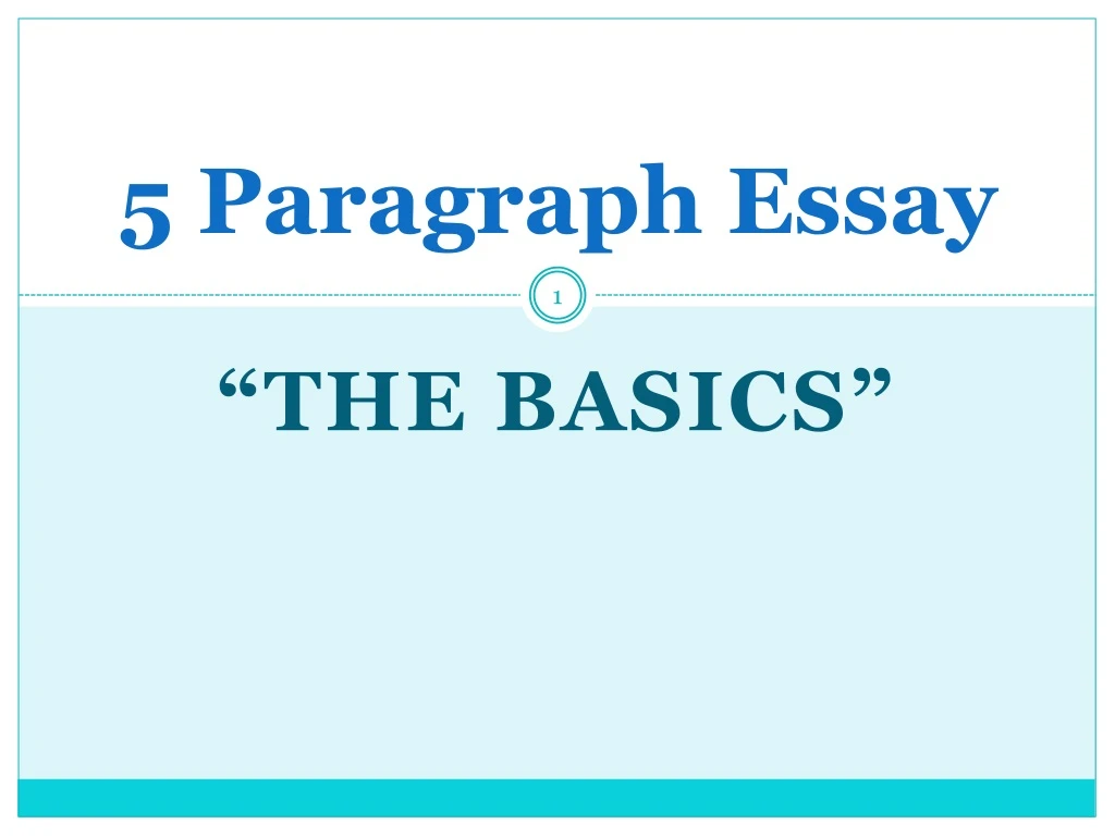 5 paragraph essay