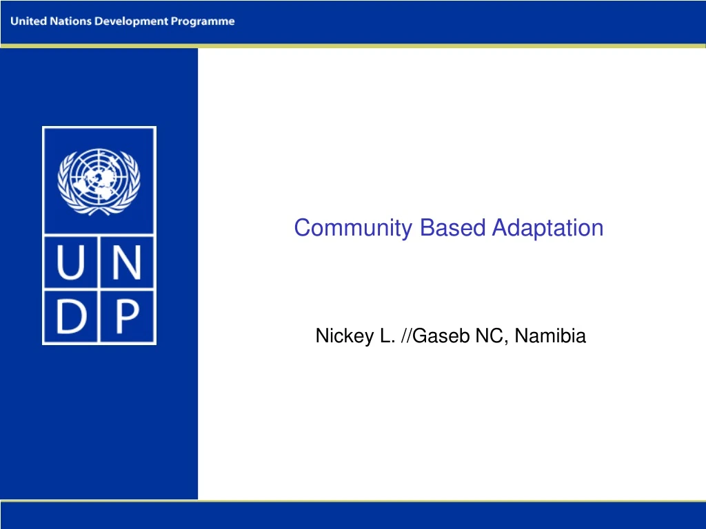 community based adaptation