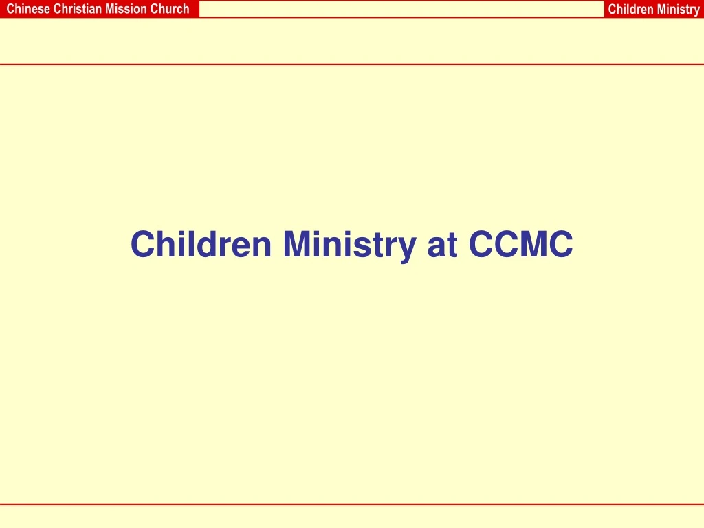 children ministry at ccmc