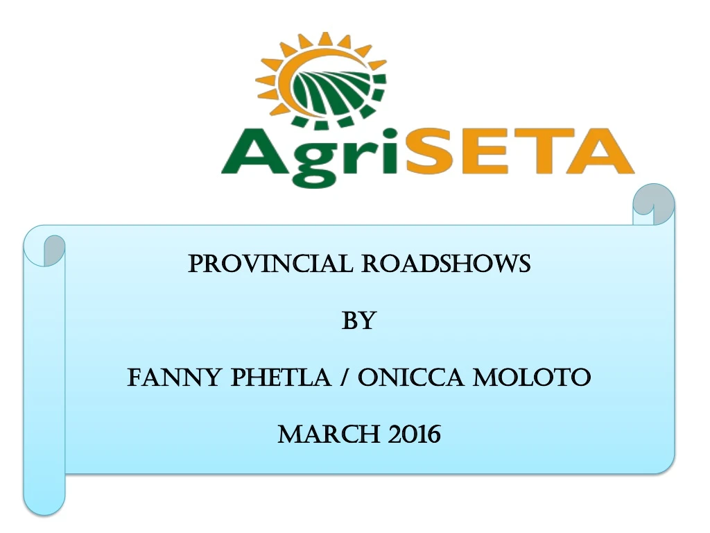 provincial roadshows by fanny phetla onicca