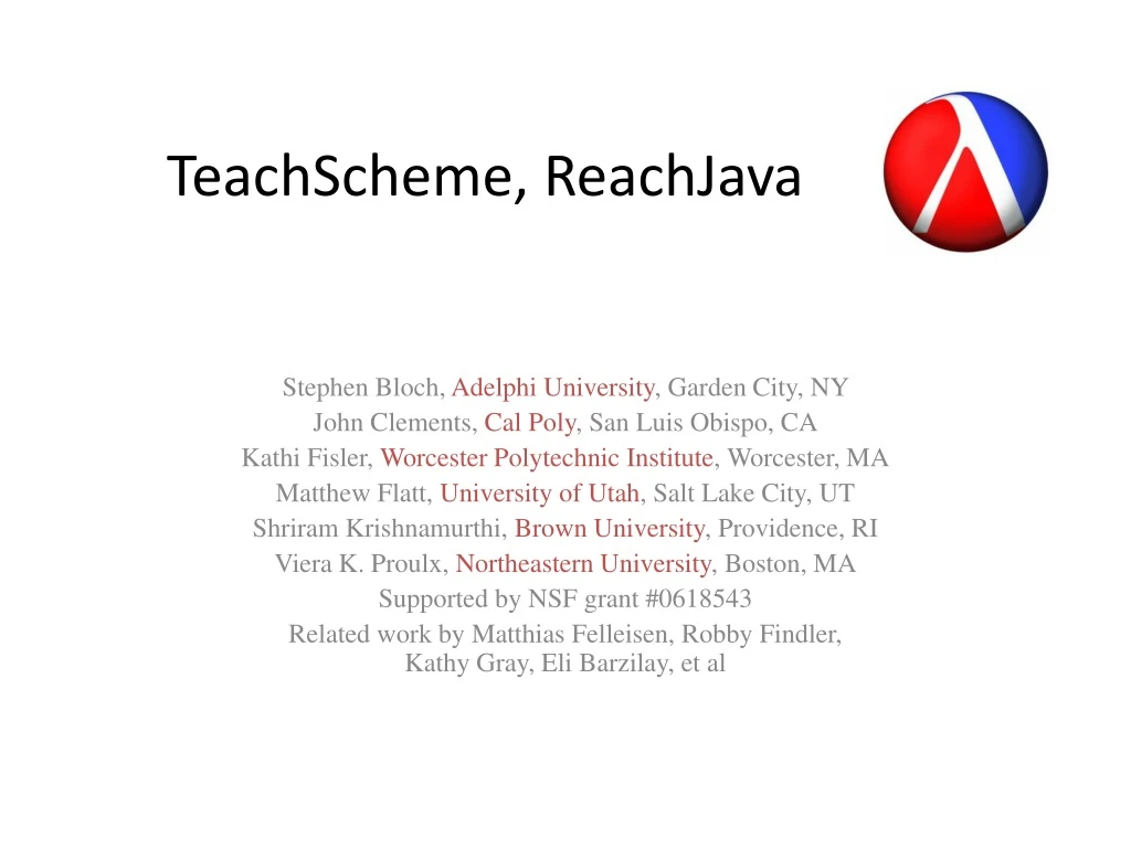 teachscheme reachjava