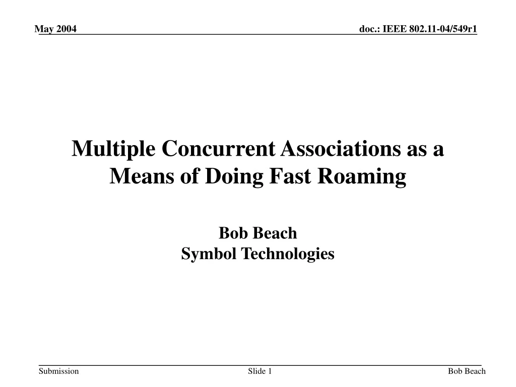 multiple concurrent associations as a means of doing fast roaming