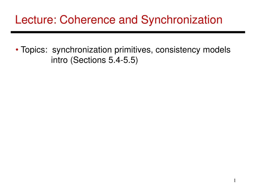 lecture coherence and synchronization
