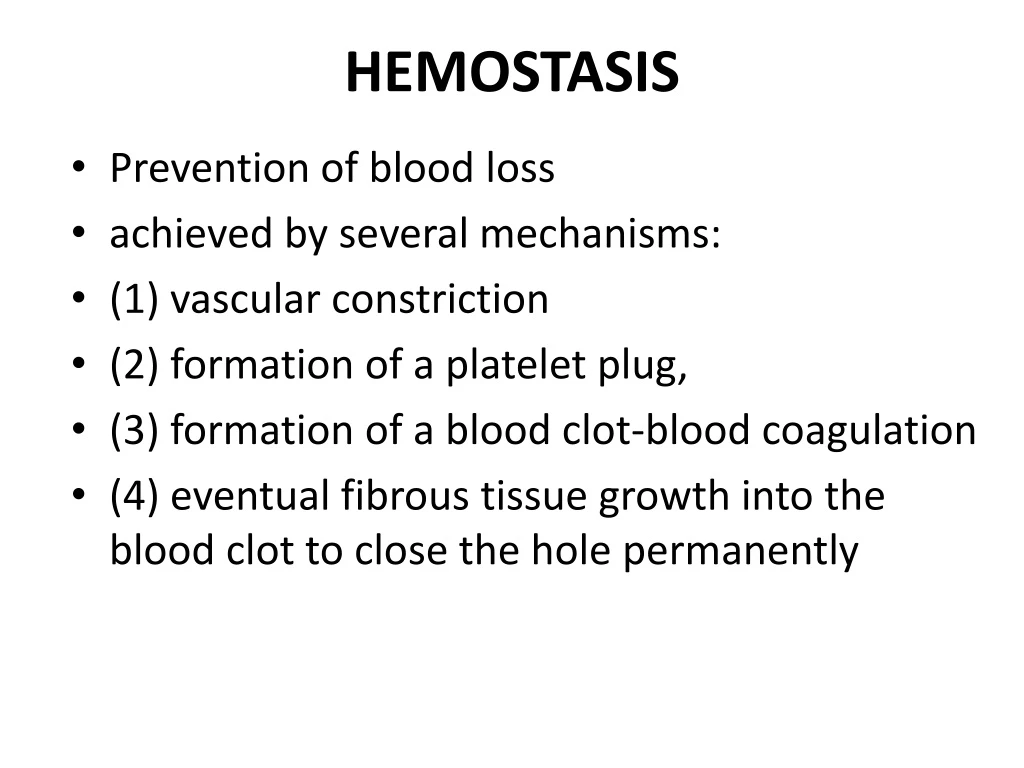 PPT - HEMOSTASIS PowerPoint Presentation, Free Download - ID:9216738