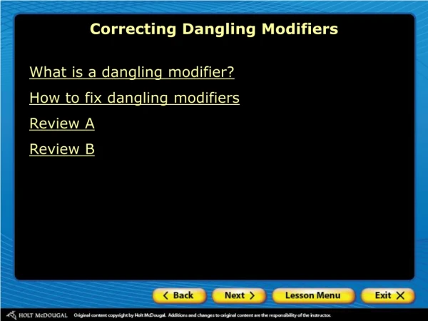 Correcting Dangling Modifiers