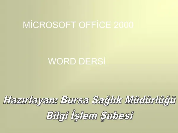 MICROSOFT OFFICE 2000