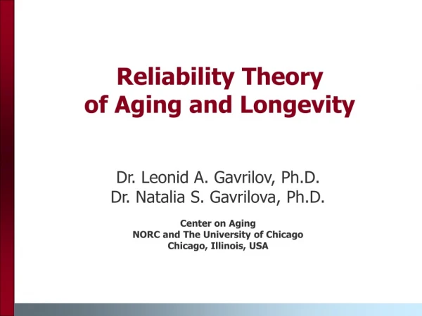 Reliability Theory  of Aging and Longevity