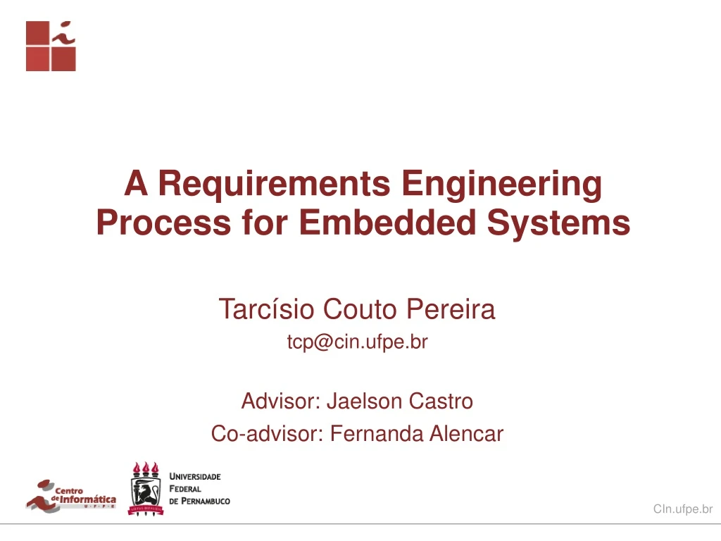 a requirements engineering process for embedded