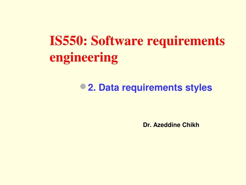 is550 software requirements engineering