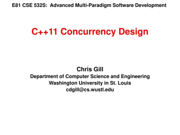 E81 CSE 532S:  Advanced Multi-Paradigm Software Development