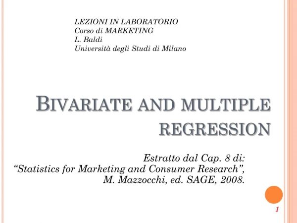 Bivariate  and multiple regression